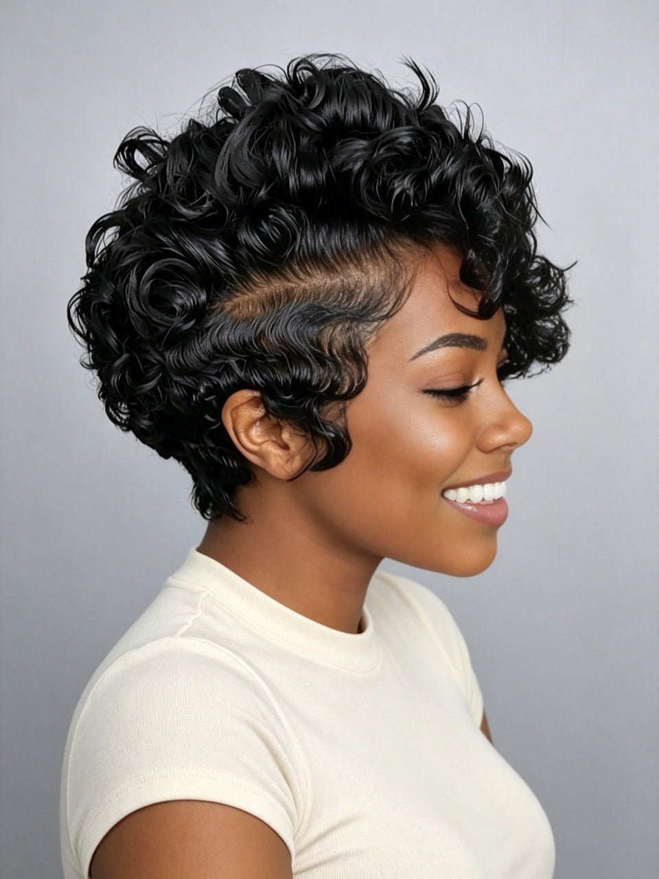 Loyalrose Pixie Curly Wave Wig | 6" Side Part 100% Human Hair