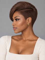 Loyalrose Pixie straight wig Multicolor Side part frontal lace 13*6 100% Human Hair with bang Asymmetrical style