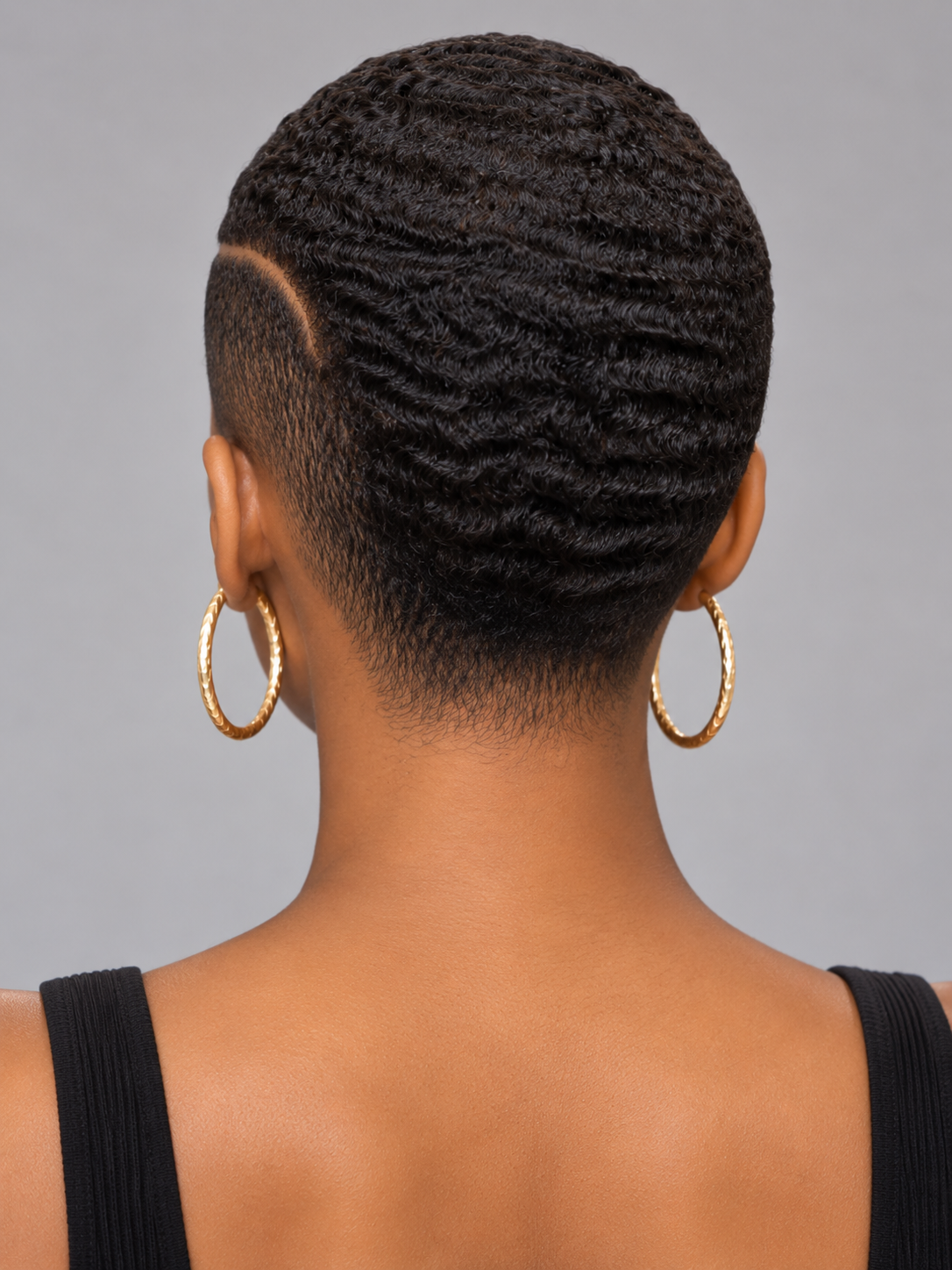Loyalrose Pixie wig Afro Lowcut 6 inches Black 100% human hair Glueless with Full lace TWA with Fade and Hard Part style 41