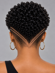 Loyalrose Pixie wig Afro Lowcut 6 inches Black 100% human hair Glueless with Full lace TWA with Fade and Hard Part style 46