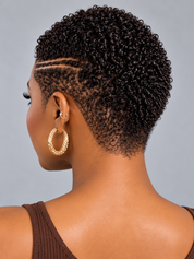 Loyalrose Pixie wig Afro Lowcut 6 inches Black 100% human hair Glueless with Full lace TWA with Fade and Hard Part style 48