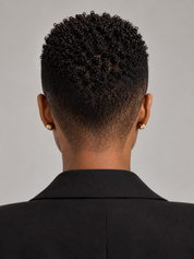 Loyalrose Pixie wig Afro Lowcut 6 inches Black 100% human hair Glueless with Full lace TWA with Fade and Hard Part style 37