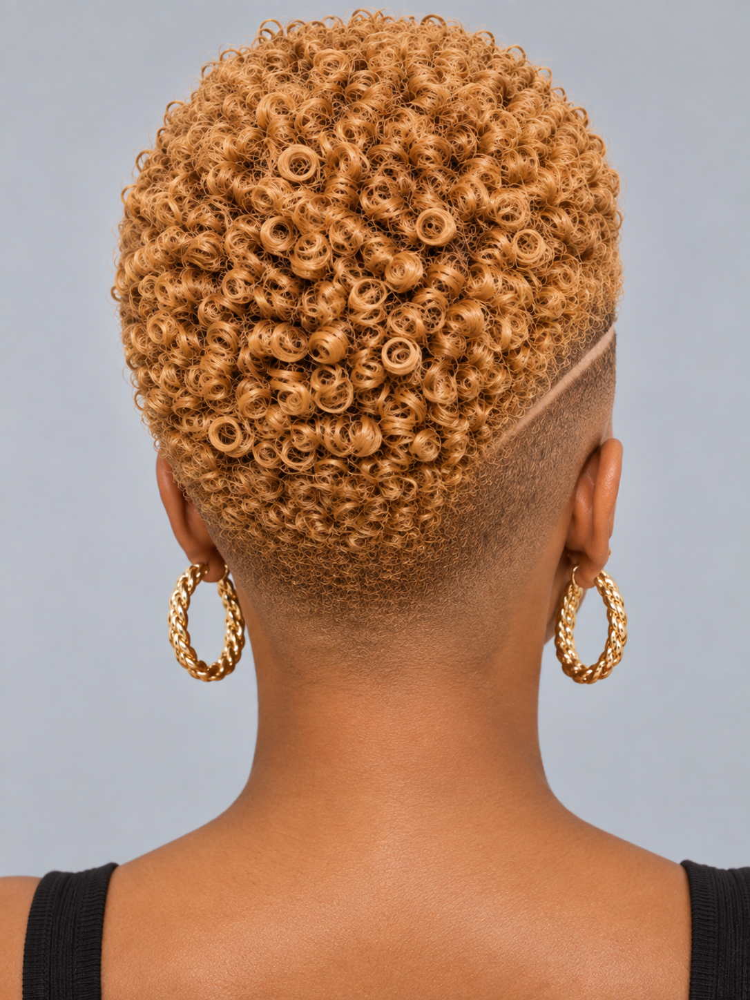 Loyalrose Pixie wig Afro curly 6 inches Blond color 100% human hair Glueless with Full lace TWA with Fade and Hard Part style 43