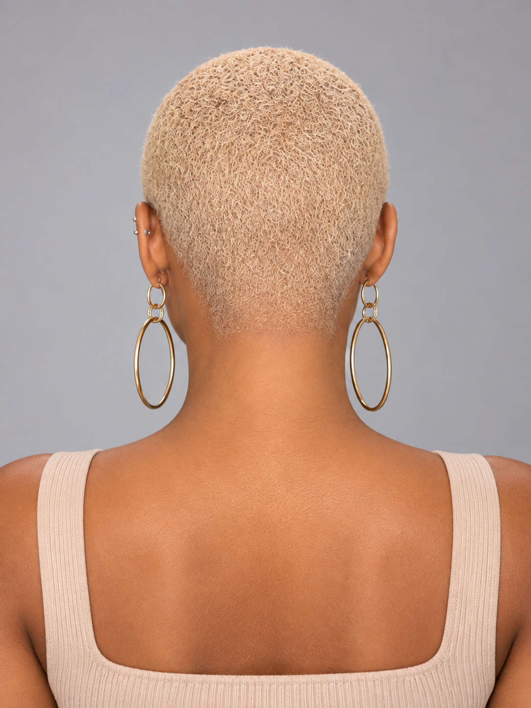 Loyalrose Pixie wig Afro Lowcut 6 inches Blond/Black 100% human hair Glueless with Full lace TWA with Fade and Hard Part style 35