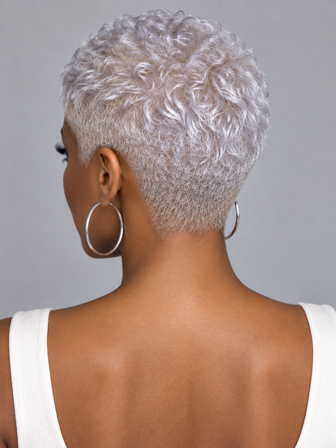 Loyalrose Pixie wig straight 6 inches salt&pepper 100% human hair Glueless with Full lace
