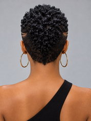 Loyalrose Pixie wig Afro 6 inches Black 100% human hair Glueless with Full lace TWA with Fade and Hard Part style 28
