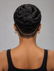Loyalrose Pixie wig finger wave 6 inches Black 100% human hair Glueless with Full lace TWA with Fade and Hard Part style 29