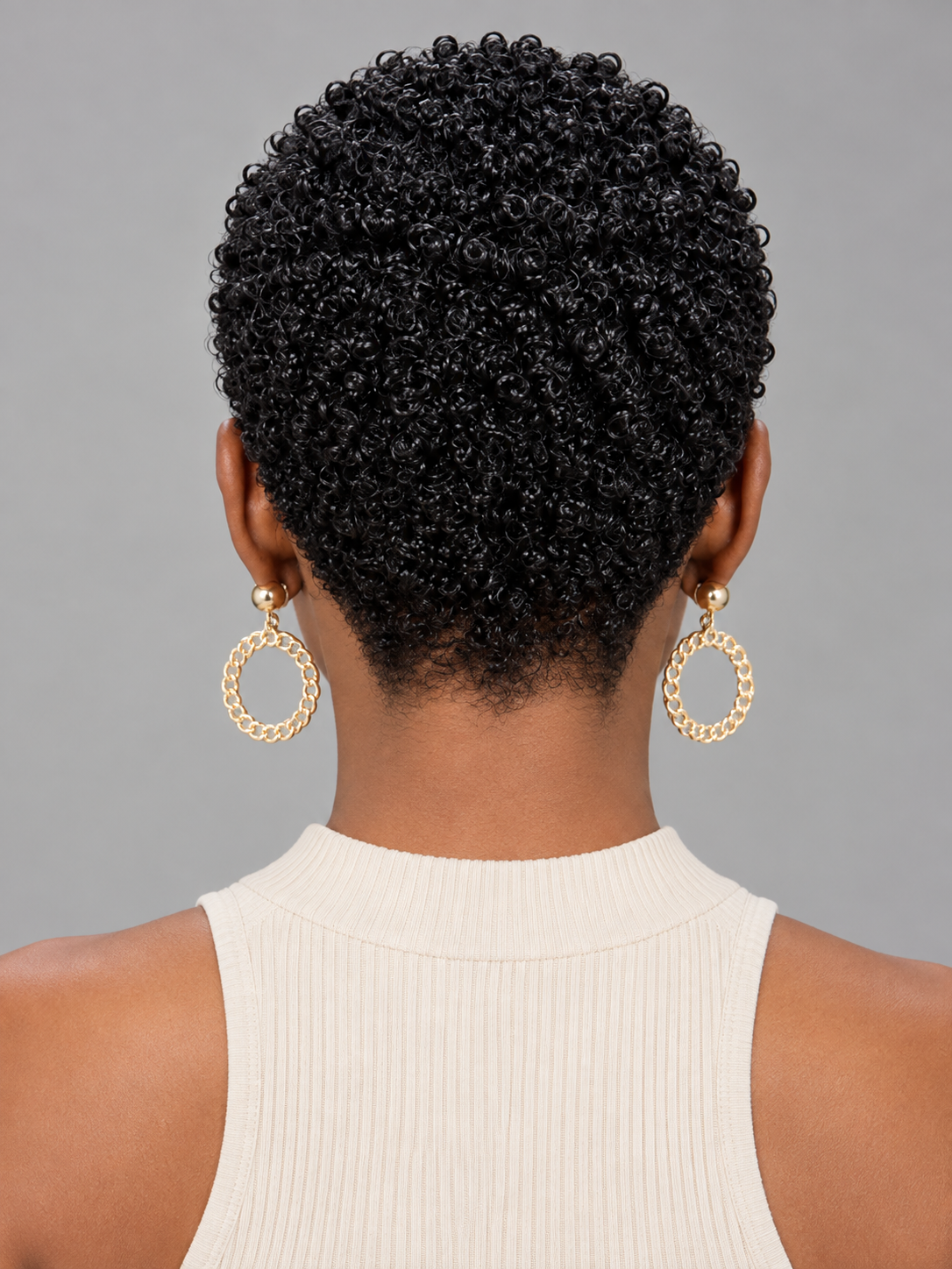 Loyalrose Pixie wig Afro 6 inches Black 100% human hair Glueless with Full lace TWA with Fade and Hard Part style 24