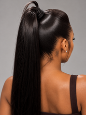 Loyalrose Pre-styled wig Body wave frontal lace 360 free part Black color without glue with Ponytail 26 inches