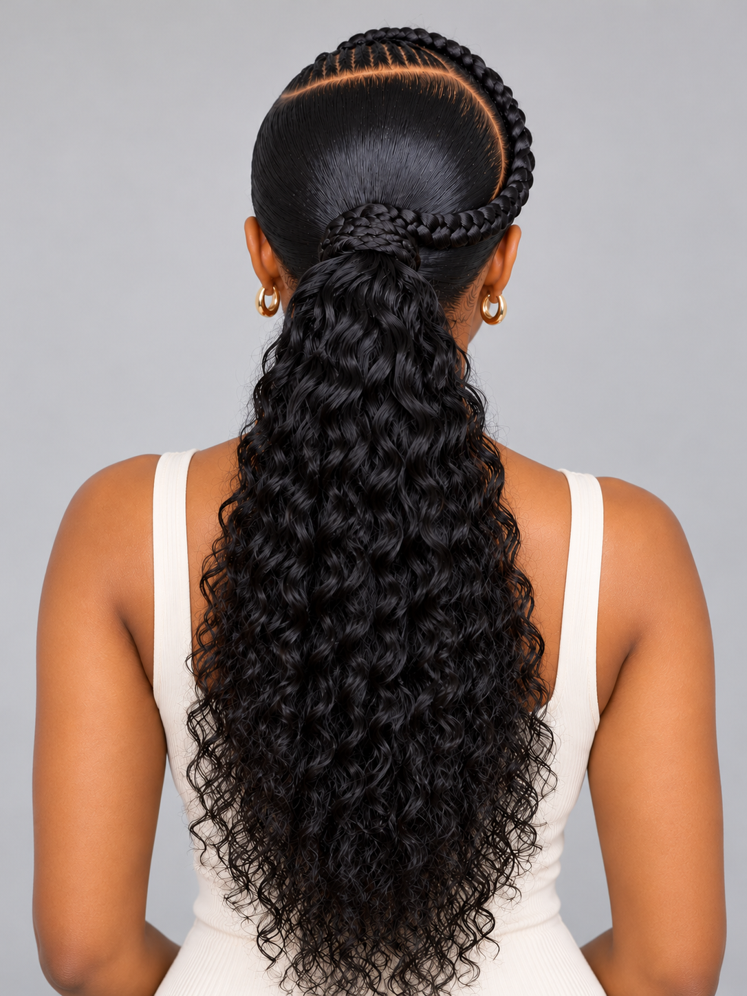 Loyalrose Pre-styled wig Braided Curly wave lace 360 Black color without glue 16-30 inches With ponytail