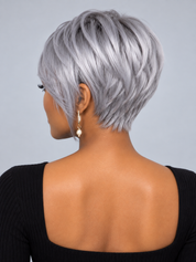 Loyalrose Salt & pepper/Black Pixie Side part Wig Straight 13x4 lace Glueless 100% Human Hair
