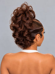 Loyalrose Pre-styled wig Body wave+finger wave lace front 13*6 Brown color without glue with ponytail