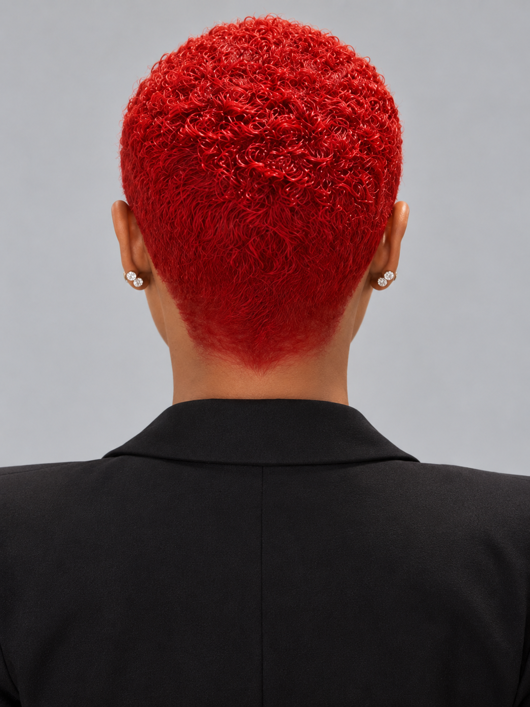 Loyalrose Pixie wig Afro 6 inches Red 100% human hair Glueless with Full lace TWA with Fade and Hard Part style 25