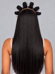 Loyalrose Pre-styled wig Straight Central part frontal lace 13*6 Black color With Bun without glue 20-30 inches