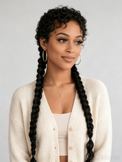 Loyalrose  Full Lace Human Hair Top with Premium Synthetic Braids Glueless