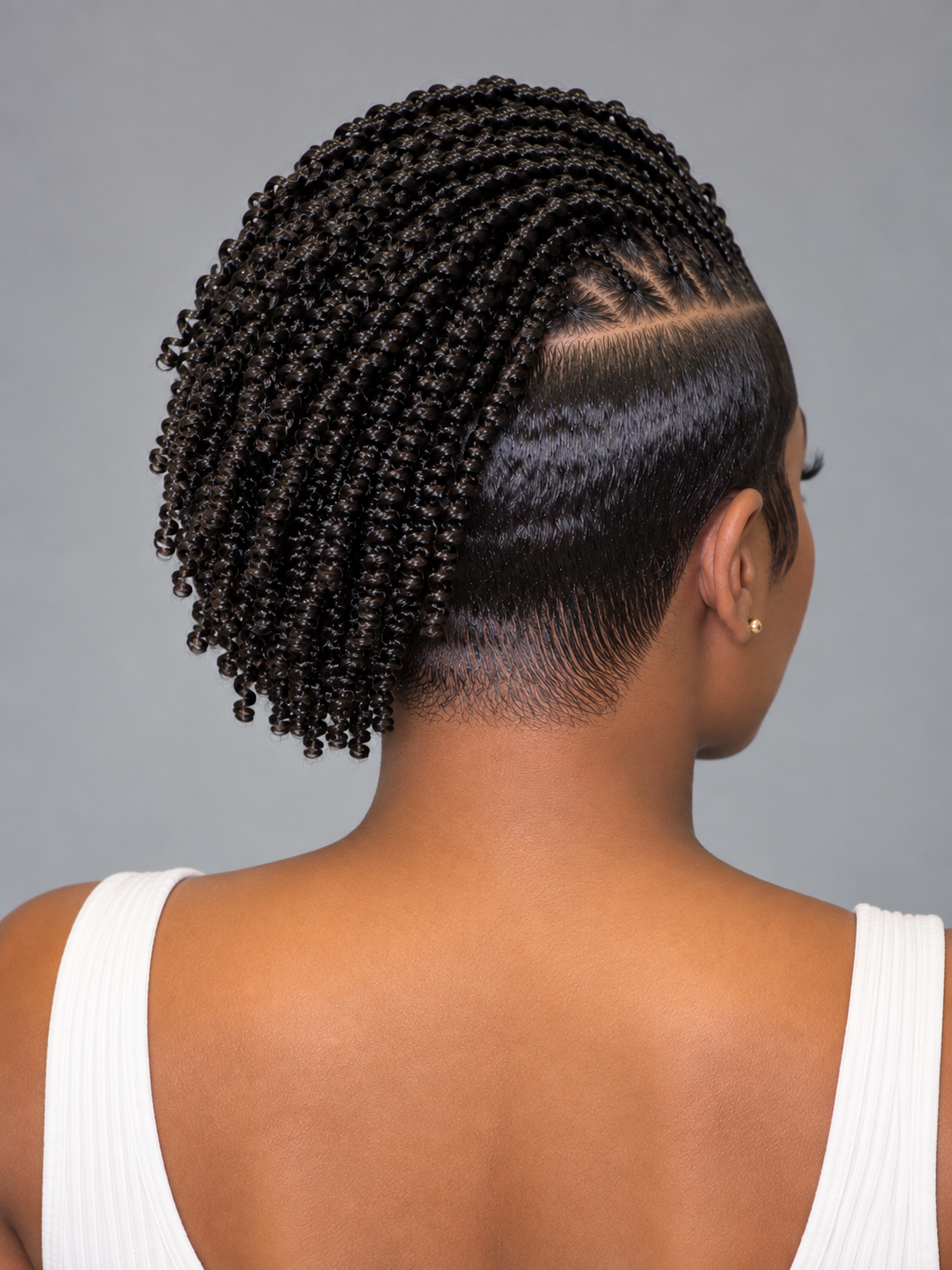 Loyalrose Braided wig full lace black color side part Pre-styled without glue Traditional African