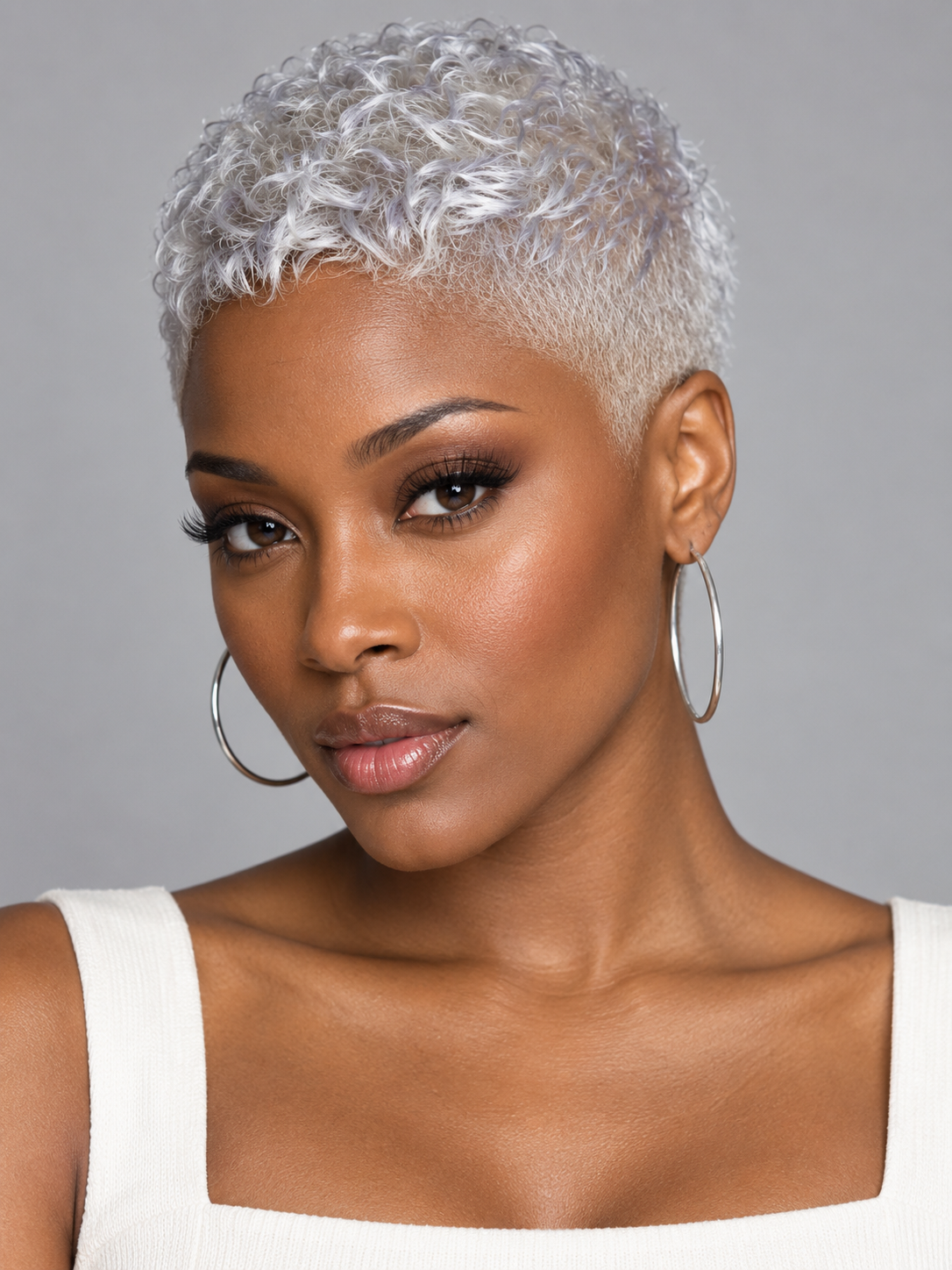 Loyalrose Pixie wig straight 6 inches salt&pepper 100% human hair Glueless with Full lace