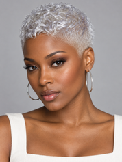 Loyalrose Pixie wig straight 6 inches salt&pepper 100% human hair Glueless with Full lace