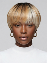 Loyalrose Topper Straight 6 inches Dark Root & Blonde Mix 100% human hair Glue-free (not a wig)
