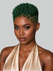 Loyalrose Pixie wig Afro curly 6 inches Multiple colors 100% human hair Glueless with Full lace TWA with Fade and Hard Part style 7