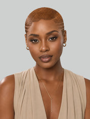 Loyalrose Pixie wig Lowcut 6 inches Brown 100% human hair Glueless with Full lace TWA with Fade and Hard Part style 11