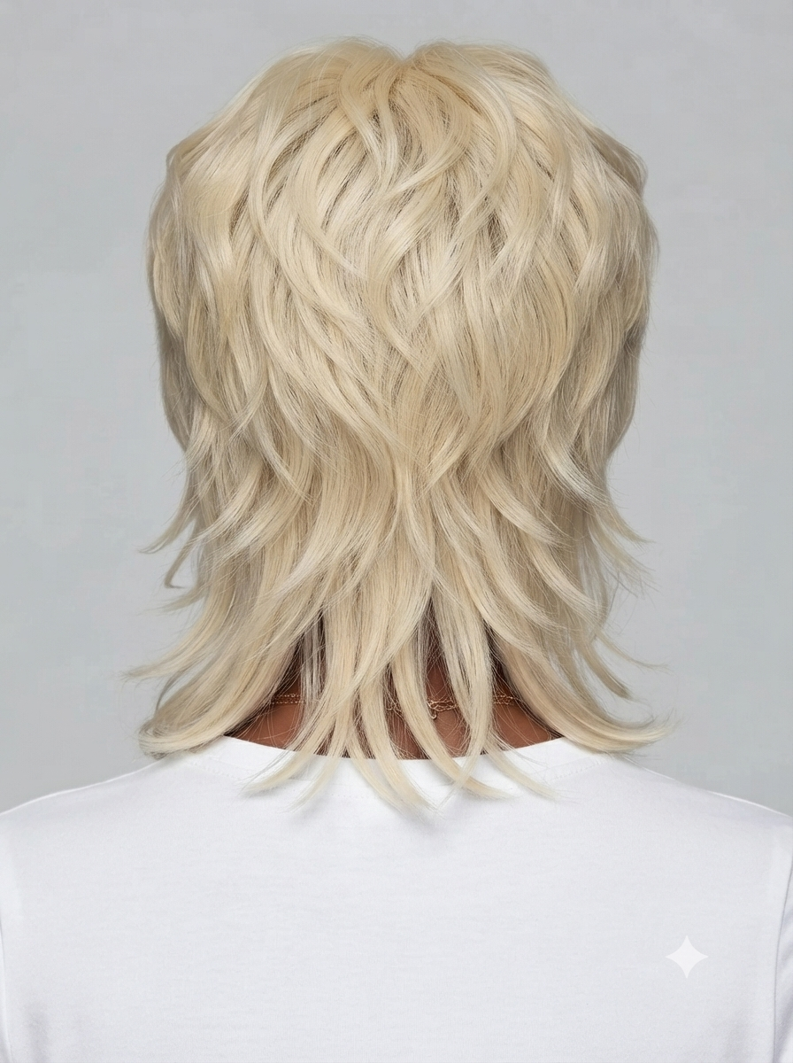 Loyalrose Blonde Layered Mullet Wig 100% human hair Glueless Machine Made