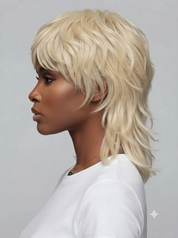 Loyalrose Blonde Layered Mullet Wig 100% human hair Glueless Machine Made