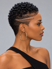 Loyalrose Pixie wig Afro 6 inches Black 100% human hair Glueless with Full lace TWA with Fade and Hard Part style 28