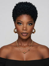 Loyalrose 13x4 lace Lowcut Afro Wig Glueless 100% Human Hair 4 colors
