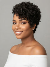 Loyalrose Topper curly wave 6 inches Asymmetrical 100% human hair glueless (not a wig)