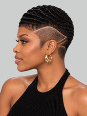 Loyalrose Pixie wig Afro 6 inches Black 100% human hair Glueless with Full lace TWA with Fade and Hard Part style 27