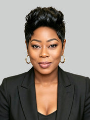 Loyalrose Pixie wig Black color Tapered sides and back Full lace 100% Human Hair style 4