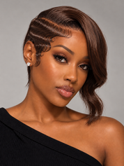 Loyalrose Bob Wig Loose wave and finger wave Multicolors Side part lace 13x4 Glueless 100% Human Hair