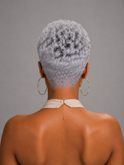 Loyalrose Pixie wig Afro Lowcut 6 inches Salt&Pepper 100% human hair Glueless with Full lace TWA with Fade and Hard Part style 19