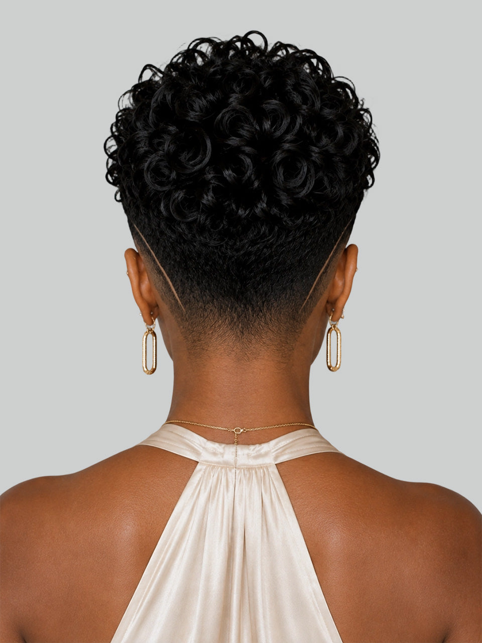 Loyalrose Pixie wig curly 6 inches Black 100% human hair Glueless with Full lace TWA with Fade and Hard Part style 8