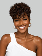 Loyalrose Short Curly Pixie Wig Multiple colors with bang 100% human hair Machine Made