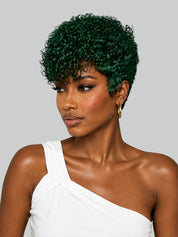 Loyalrose Short Curly Pixie Wig Multiple colors with bang 100% human hair Machine Made
