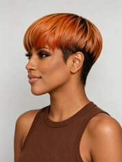 Highlighted blonde mix human hair topper glueless style
