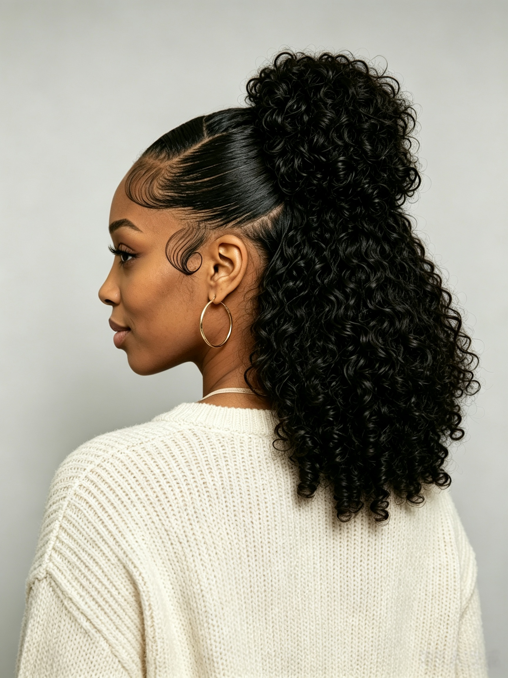 Loyalrose 13x6 Lace curly high ponytail wig with babyhair without glue 100% Human Hair