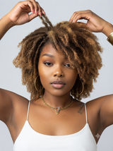 Loyalrose Braided wig Drak root & honey brown color Pre-styled without glue Dreadlocks style