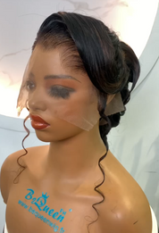 Loyalrose Bridal wig frontal lace 13*4 Black mixed brown Pre-styled without glue 100% Vietnamese hair style 11