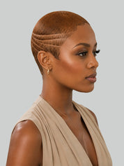 Loyalrose Pixie wig Lowcut 6 inches Brown 100% human hair Glueless with Full lace TWA with Fade and Hard Part style 11