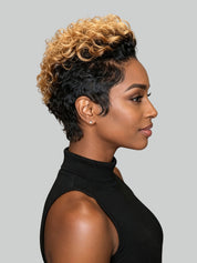 Loyalrose Honey Brown Curly Wave Wig 100% human hair Glueless Full Lace style 2