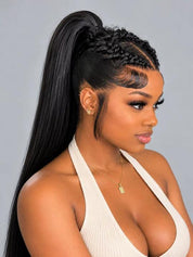 Loyalrose Pre-styled wig Braided Straight lace 360 Black color without glue 20-30 inches