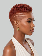 Loyalrose Pixie wig Afro curly 6 inches Claret 100% human hair Glueless with Full lace TWA with Fade and Hard Part style 10