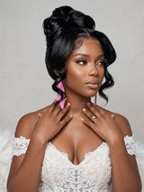 Loyalrose Bridal wig frontal lace 13*6 Black color Pre-styled without glue 100% Vietnamese hair style 2