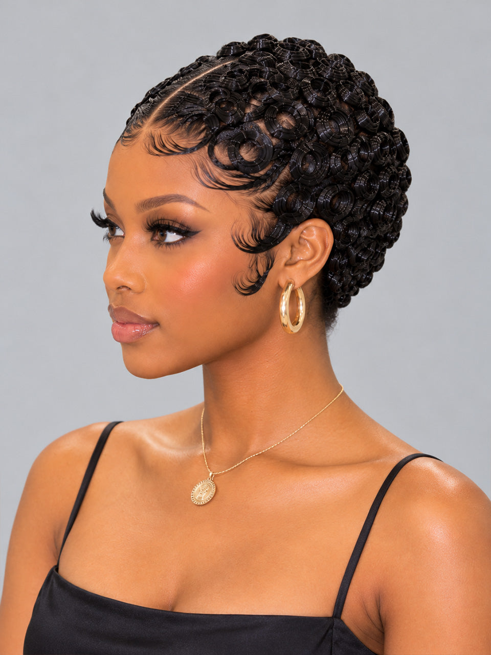 Loyalrose Pixie wig Finger wave 8 inches central part Multicolors 100% human hair Glueless frontal lace 13*4