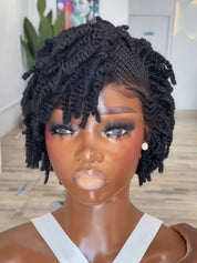 Loyalrose Braided wig full lace black color Pre-styled without glue Traditional African style