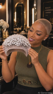 Loyalrose Pixie wig Afro Lowcut 6 inches Salt&Pepper 100% human hair Glueless with Full lace TWA with Fade and Hard Part style 52