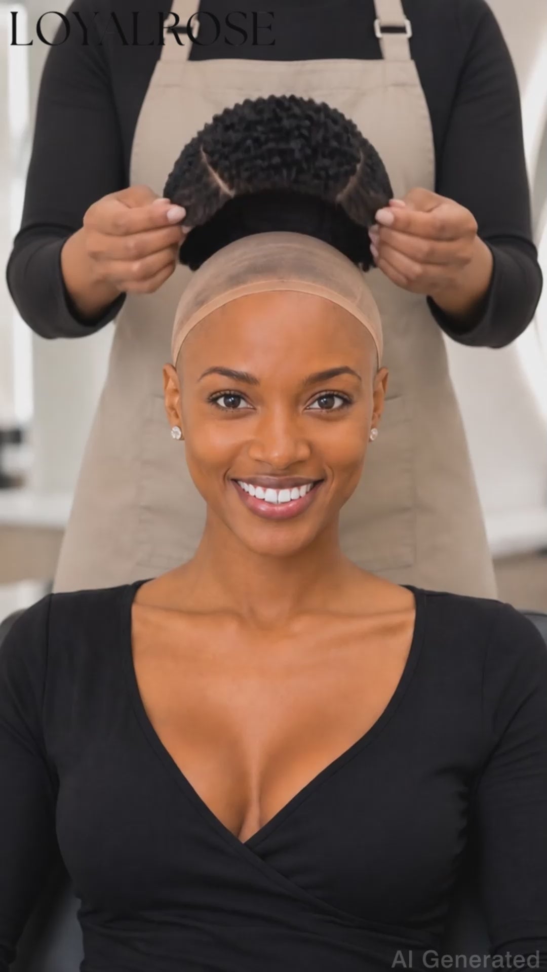 Loyalrose Pixie wig Afro 6 inches Black 100% human hair Glueless with Full lace TWA with Fade and Hard Part style 20